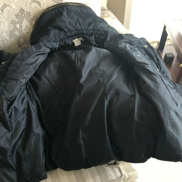 Costa Blanca Puffer Jacket Gold Zipper Accent Navy Color EUC - Picture 4 of 10